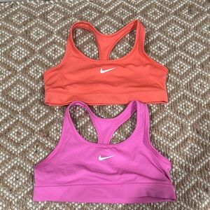 Nike Kids Sports Bras - Coral Orange & Bright Pink